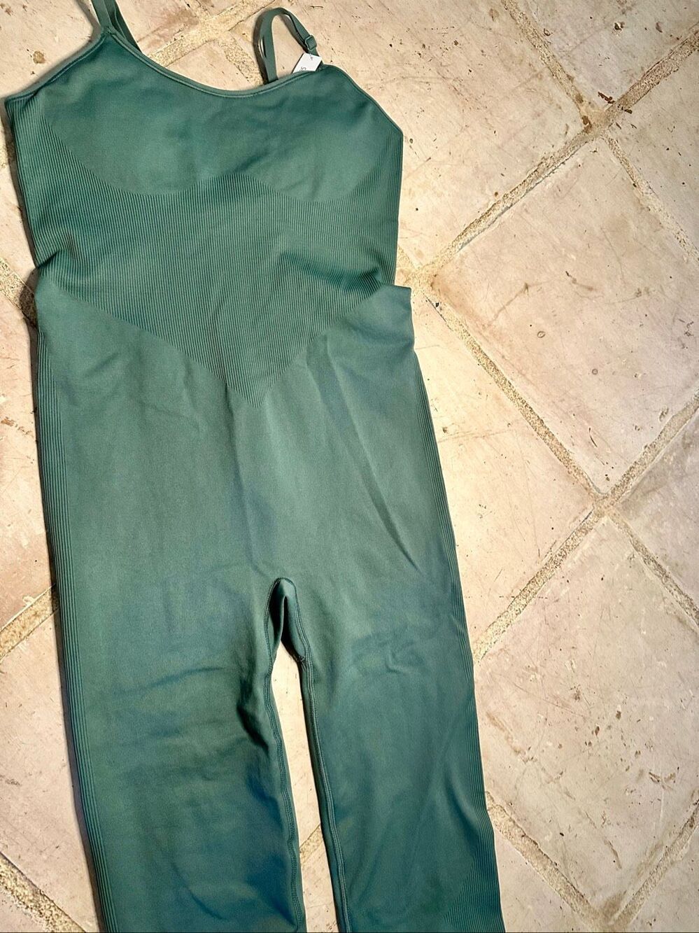 NWT Pink by Victoria’s Secret seamless workout onesie in sage green - Picture 6 of 12